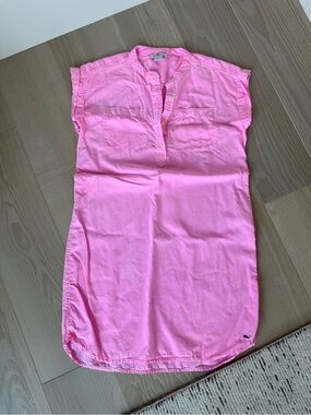 Vineyard Vines Pink Cap-Sleeve Shirt Dress